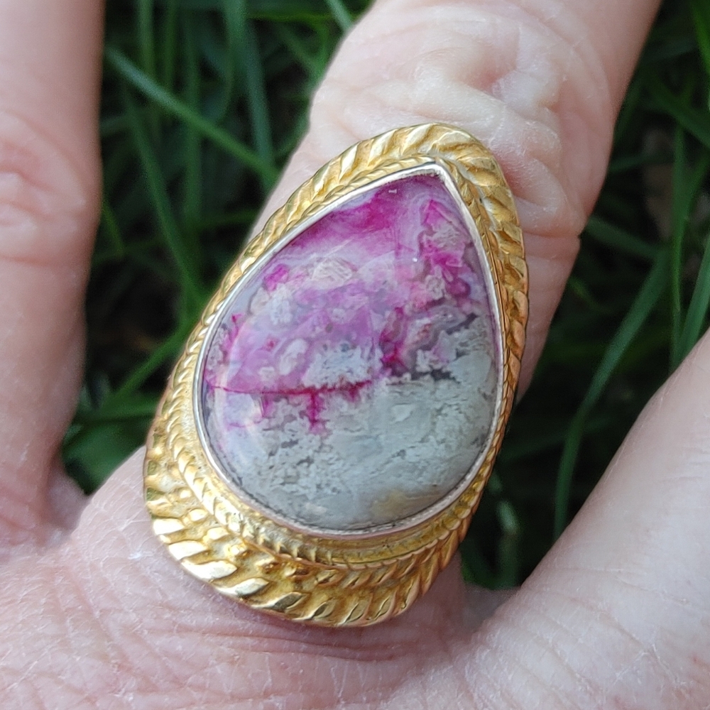 Custom-Made Crazy Lace Gemstone Ring in 925 Sterling Silver (Size 7)
